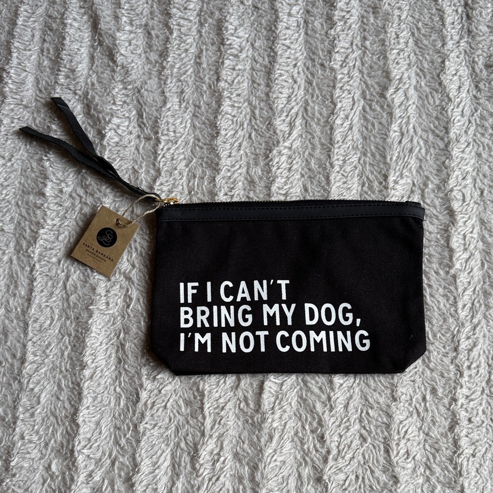 Dog lover Black Canvas Wristlet Clutch